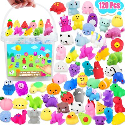 120Pcs Mochi Squishies Toys, Kawaii Squishy Bulk for Kids Party Favors, Squeeze Toys for Stress Relief, Classroom Prizes, Christmas Goodie Bag Stuffers, Easter Party Bag Filler, Birthday Gifts(Random)