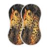 Haskirky 2 Pack Beautiful Leopard Baby Burp Cloths Set,Soft Absorbent Burpy Cloth Bib Waterproof Milk Spit Up Rags Cotton Burp Clothes for Newborn Boys Girls,22 x 11 Inch view 2