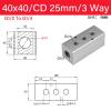 40x40 Thickened G1/2 to G1/4 Split Teeth Exhaust Source Oil Water Distribution Shunt Block Straight-Through (Color : 3 Way (25mm)) view 2