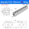 40x40 Thickened G1/2 to G1/4 Split Teeth Exhaust Source Oil Water Distribution Shunt Block Straight-Through (Color : 6 Way (35mm)) view 2