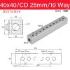 40x40 Thickened G1/2 to G1/4 Split Teeth Exhaust Source Oil Water Distribution Shunt Block Straight-Through (Color : 10 Way (25mm)) view 2