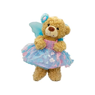 Plush Gear Floral Butterfly Dress with Wings for 14 to 18 Inch Stuffed Animals Colorful Fairy-Themed Outfit for Plush Toys, Teddy Bears, and Dolls Magical Dress-Up Costume for Kids Gift Idea
