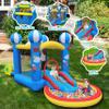 Culaluva Inflatable Bounce House: 4 in 1 Bouncy Castle with Ball Pit & Slide for Kids Age 3-6 with 370 Watt Blower and Storage Bag for Indoor Outdoor Play Oxford Cloth view 2