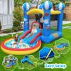 Culaluva Inflatable Bounce House: 4 in 1 Bouncy Castle with Ball Pit & Slide for Kids Age 3-6 with 370 Watt Blower and Storage Bag for Indoor Outdoor Play Oxford Cloth view 3