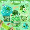6 Packs Gradient Green Slime Kit - Cloud Butter Clear Slime, Crunchy Slimes for Kids with Various Slime Add-ins, Non Sticky Slimes Party Favors for Girls and Boys view 3