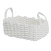 Cotton Rope Storage Basket, Woven Cotton Rope Baby Gift Basket, Bathroom Organization Bin with Handle, Hand Knitting Nordic Style Desktop Storage Organizer for Key(30x22x14cm/11.8x8.7x5.5in-White) view 1