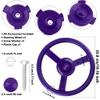 2 Pack Steering Wheel Playset Plastic Pirate Ships Wheel with Mounting Tools for Kids Playground Outdoor Gym (Purple, Orange) view 2