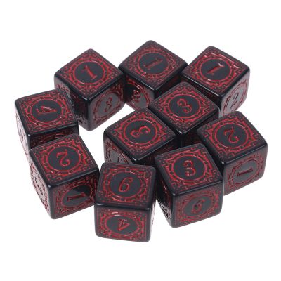 DGFJY 10 Pcs Square Edged Six Sided Dices Role Playing Game Dices Math Counting Teaching Tool for Board Game Bar Party Dice Games for Adults and Families