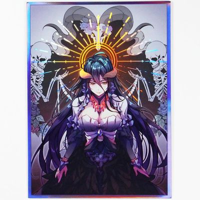 Volcanic Island 60ctOverlord Holographic Flashing Top Loading Trading Card Sleeves Deck Protector for MTG/TCG/PTCG Art Anime Printing Card Sleeves Protectors 67x92mm (Holo_67x92_A27)