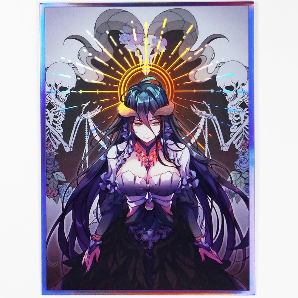 Volcanic Island 60ctOverlord Holographic Flashing Top Loading Trading Card Sleeves Deck Protector for MTG/TCG/PTCG Art Anime Printing Card Sleeves Protectors 67x92mm (Holo_67x92_A27)