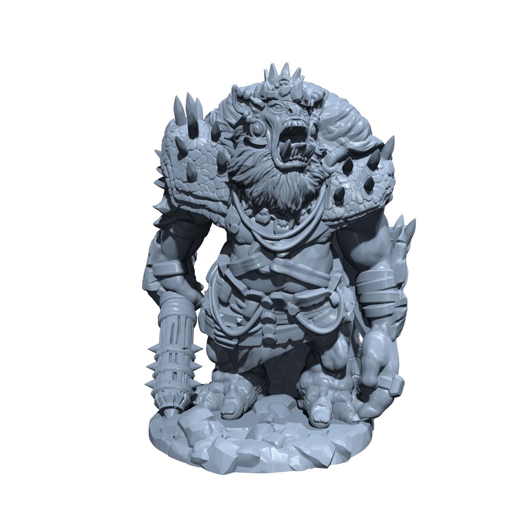 ToysCentral Basics Throm The Bone Breaker | Ogre King Miniature for Tabletop Games Like D&D and War Gaming Large (Normal Size), Gray, 02O001