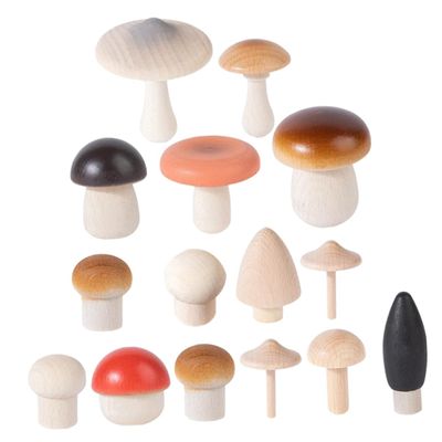 balacoo 1set Natural Wooden Mushroom Toys for Boys and Girls Realistic Decor for Playtime Photography and Early Education for Imaginative Play and Creative Crafts