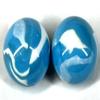 Big Game Toys 2 BOULDERS 35mm Neptune Marbles Glass Blue/White Large Huge Swirl view 1