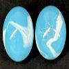 Big Game Toys 2 BOULDERS 35mm Neptune Marbles Glass Blue/White Large Huge Swirl view 2