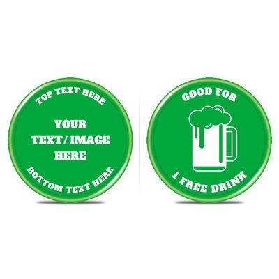 200 PCS Personalized Plastic Poker Chips, Full Color Print Your Logo and Text on The Chip, Good for Drink Tokens, Poker Card Game (Green)