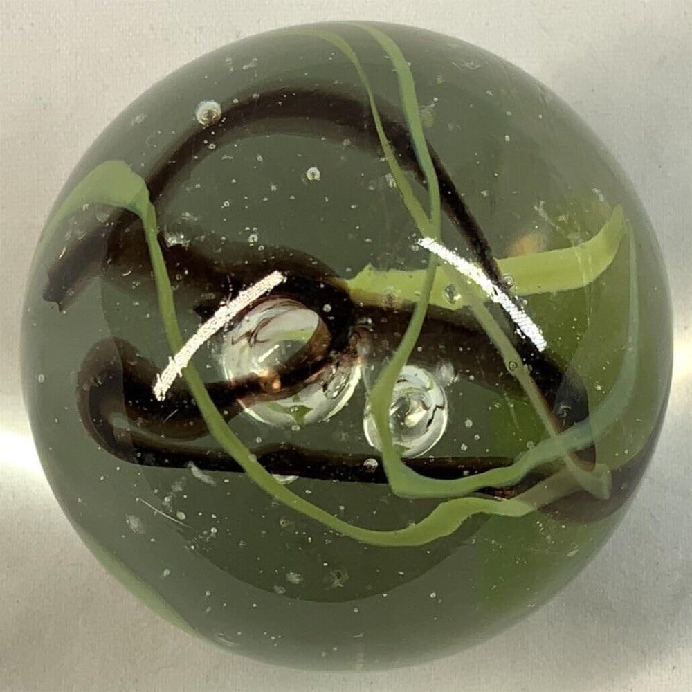 Big Game Toys Toe Breaker 50mm (2") Commando Green/Brown Wire Pull Marbles Glass