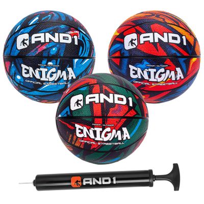 AND1 Mini Basketball 3 Pack Set for Kids (Deflated w/Pump Included): - Size 3 7-Inch Premium Youth Size Basketballs, Easy to Grip, Made for Indoors and Outdoors