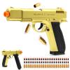 DaoDaoZhu Soft Bullet Toy Gun Pistol with Shell Ejecting for Indoor/Outdoor Shooting Games, Halloween Costume Fake Prop Gun Model, Educational Play Toy Guns, Christmas/Birthday Gifts (Gold) view 1