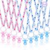 36 Baby Shower Pacifiers Necklace, Acrylic Pacifier Necklace, Pacifier Necklace for Baby Shower Boys Girls Party Favors Charm/Gender Reveal Party Table Scatter/Baby Shower Necklace Game(Blue&Pink) view 1