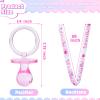 36 Baby Shower Pacifiers Necklace, Acrylic Pacifier Necklace, Pacifier Necklace for Baby Shower Boys Girls Party Favors Charm/Gender Reveal Party Table Scatter/Baby Shower Necklace Game(Blue&Pink) view 3