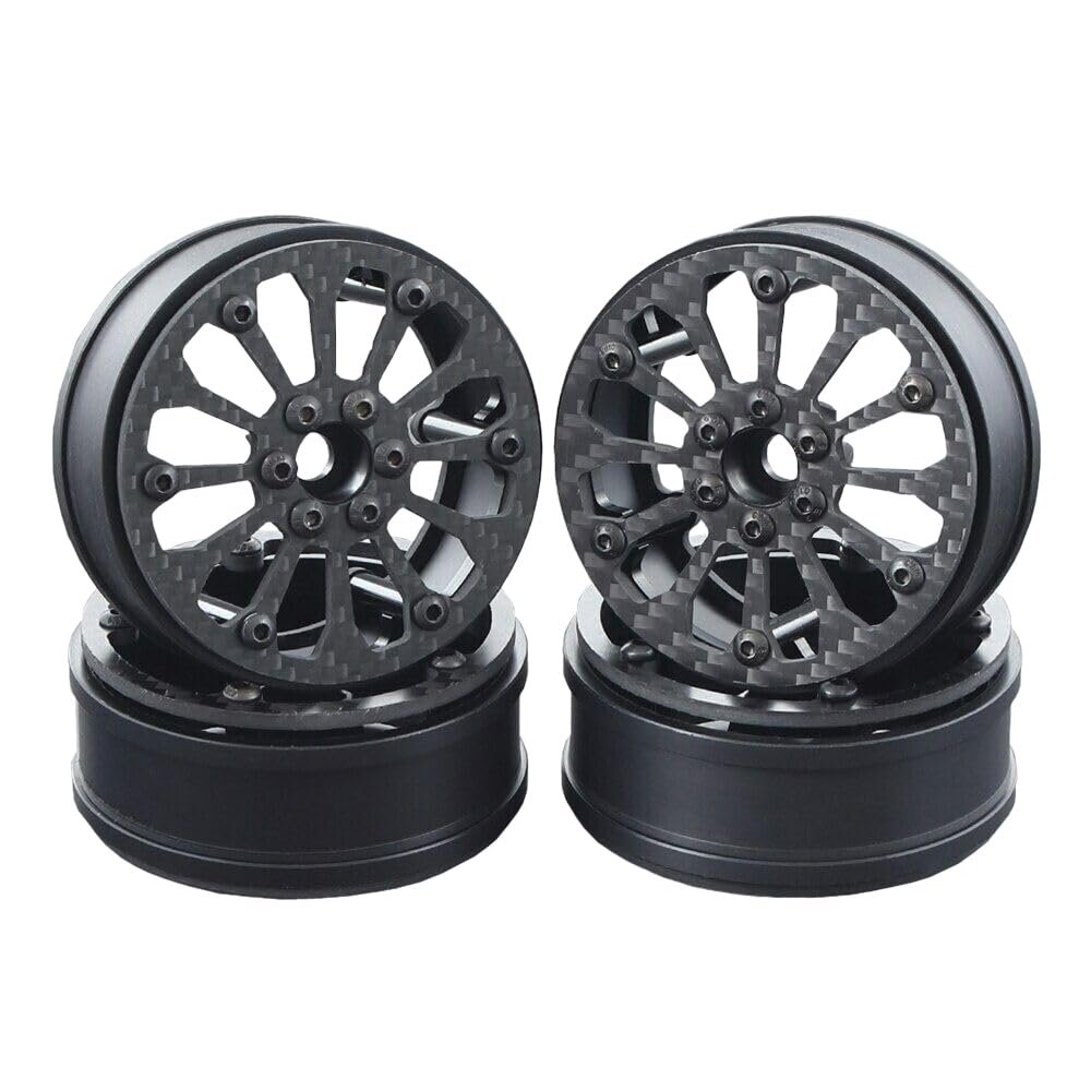 AOLTNRC 2.2 Carbon Fiber Wheels Rim for 1/10 RC Crawler LCG Cheater Rigs Capra SCX10 Pro GSPEED V4 TRX4 Element Enduro Upgrades Accessories (4pcs C)
