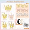 153Pcs Flower Bouquet Accessories & Crowns for Flower Bouquets, Including 12Pcs Cake Mini Crown Topper, 36Pcs Butterfly Decorations 100Pcs Flower Pins for Birthday Wedding view 2