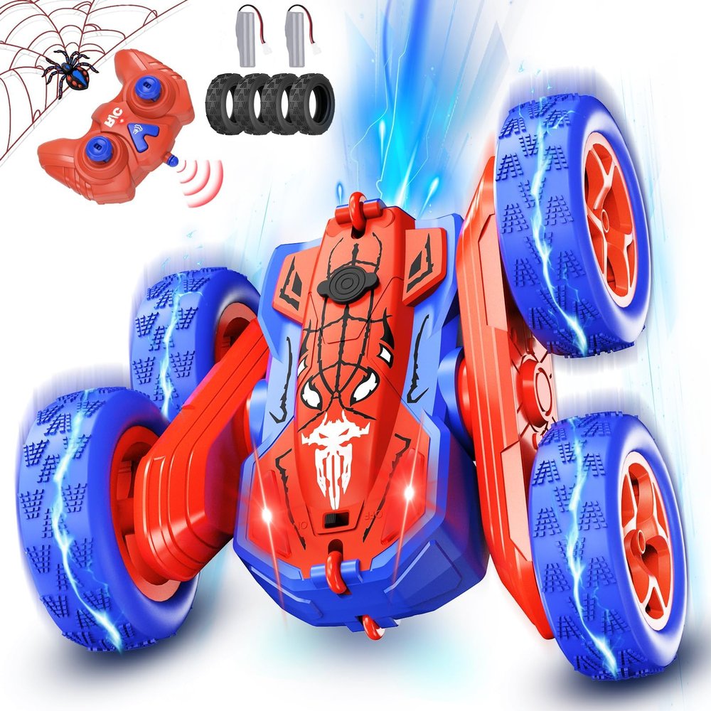 Ancitoy Spider Remote Control Car for Boys, Stunt Car with Light Spray, RC Cars Rechargeable Double Sided Driving 360 Flip Rotating Racing, Christmas, Toys for Kids Age 3-12 Birthday Gifts