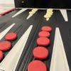 Large Travel Backgammon set in PU Case | Fold-out leather 38cm board | Lightweight 1100g view 4