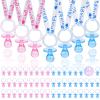 72 Acrylic Pacifier Necklace for Baby Shower Boys & Girls Party Favors, Gender Reveal Party Table Scatter/Necklace Game (Blue & Pink) view 1