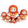 RUTAVM Russian Dolls Natural Wooden Matryoshka Doll Set of 10,Traditional Babushka Home Decor, Wooden Handmade Matryoshka Nesting Dolls view 4