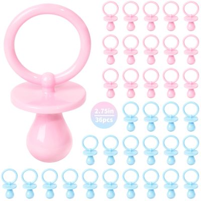 36 Plastic Pacifiers for Baby Shower Game, 2.75 Baby Shower Pacifiers, Pink Pacifiers Baby Shower Decoration DIY, Gender Reveal Party Table Scatter/Baby Shower Party Favors (Blue&Pink)