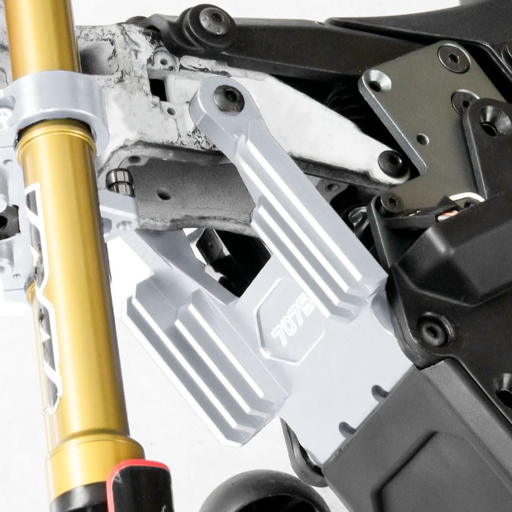 Aluminum 7075 Crash Structure for 1/4 LOSI Promoto-MX Motorcycle LOS06002 LOS06000T1 LOS06000T2, RTR Upgrade Parts Front Faucet Seat Support for Losi 1/4 Motorcycle(Silver)