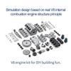 Fundiyengdi Mini V8 Engine Kit for AX90104 SCX10 Capra VS4-10 Pro/Ultra Model Car, V8 Simulate Dynamic Engine Motor MAD RC 3D Printing DIY Assembly Model-KIT Version view 3