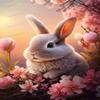 1000 Piece Wooden Puzzles - Pink Floral Bunny - Jigsaw Puzzles for Adults Kids, Each Piece is Unique, Perfect Family Leisure Toys & Gifts - Puzzles Entertainment Collectibles view 1