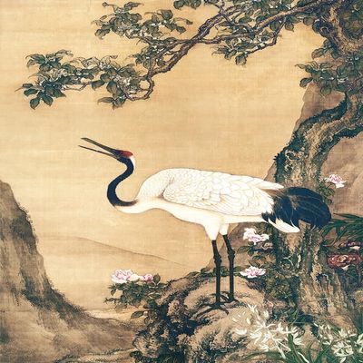 Bristlegrass Jigsaw Puzzles 1000 Pieces for Adults, Chinese Qing Dynasty Old Master Shen Quan Masterpieces of Art Osmanthus Tree and Crane Gifts Decorative Painting Puzzles (1000 pcs)