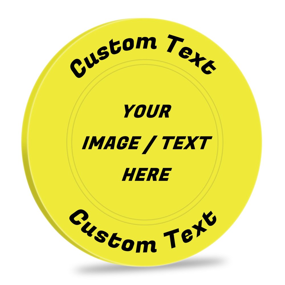Qansean 100 Custom Plastic Poker Chips Personalized Your Own Photo/Text/Logo on a Chip Double Sided Printing,Good for Bar Drink Token,Commemoration Day,Birthday (Yellow)