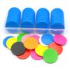 Qansean 100 Custom Plastic Poker Chips Personalized Your Own Photo/Text/Logo on a Chip Double Sided Printing,Good for Bar Drink Token,Commemoration Day,Birthday (Yellow) view 3