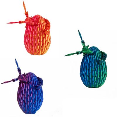 HUAWELL 3 Pack 3D Printed Dragon with Wing Full Articulated Flying Wing Dragon Toys Home Office Decor Easter Gift for Dragon Lovers Home/School/Office Decor Collectables Flying Dragon with Egg