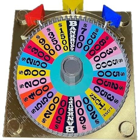 80s 90s Era Wheel of Fortune Board Game Wheel Spinner wheel itself is 6.73 inches