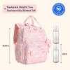 BabbleRoo Diaper Bag Backpack - Baby Essentials Travel Tote - Multi Function Water Resistant Diaper Bag, Travel Essentials Baby Bag with Changing Pad, Stroller Straps & Pacifier Case - Pink Birdy view 2