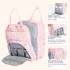 BabbleRoo Diaper Bag Backpack - Baby Essentials Travel Tote - Multi Function Water Resistant Diaper Bag, Travel Essentials Baby Bag with Changing Pad, Stroller Straps & Pacifier Case - Pink Birdy view 4