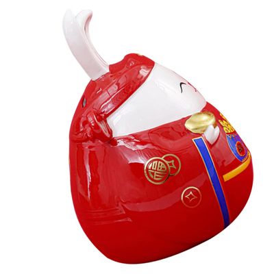 Abaodam Fortunate Ceramic Piggy Bank Adorable Porcelain Money Change Pot for Home Decor Cute Desktop Container Housewarming