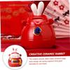 Abaodam Fortunate Ceramic Piggy Bank Adorable Porcelain Money Change Pot for Home Decor Cute Desktop Container Housewarming view 4