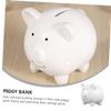 Abaodam 2pcs Adorable Ceramic Piggy Bank for Creative Money Pot for Saving Coins Cute Desktop Decor White Pig Shape view 4