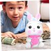 Abaodam Boys and Girls's Electronic Bunny Coin Bank Sturdy Vinyl Coin Saving Jar for Boys Girls Desktop Money Box Decor Learning to Toy view 3
