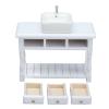 1:12 Ceramic Dollhouse Bathroom Furniture, Durable White Wash Basin Table Set, Suitable for Doll Houses, Room Boxes and House Models view 1