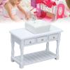 1:12 Ceramic Dollhouse Bathroom Furniture, Durable White Wash Basin Table Set, Suitable for Doll Houses, Room Boxes and House Models view 2