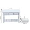 1:12 Ceramic Dollhouse Bathroom Furniture, Durable White Wash Basin Table Set, Suitable for Doll Houses, Room Boxes and House Models view 3