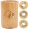 Abaodam I Ching Divination Tube Fortune-Telling Game Bucket with Chinese Copper Coins for Buddhist Prop and Family Fun 3.93X2.75X2.75 Inch view 1