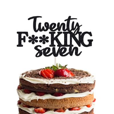 Happy 27th Birthday Cake Topper 27 Birthday Cake Toppers-Black Glitter, Funny 27th Cake Topper for Men,27 Cake Topper For Women, 27th birthday decorations,27th Birthday Cake Topper